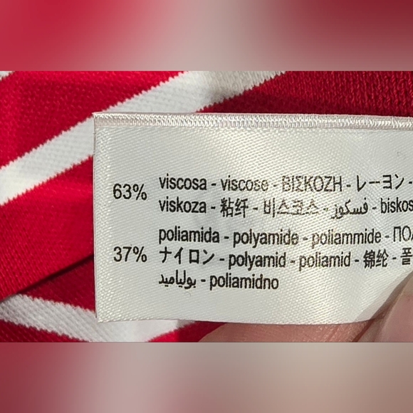 Zara Cropped Red And White Striped Tee Size Medium - Picture 6 of 6